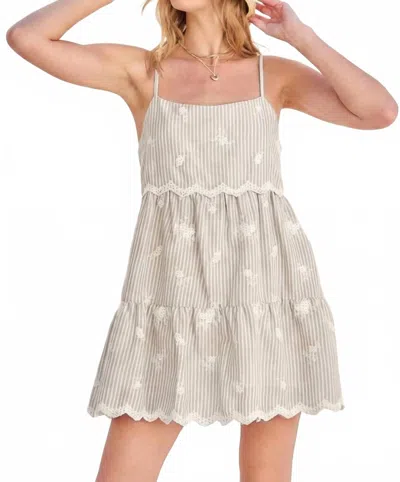 Illa Illa Lila Mini Dress In Beige In Gray