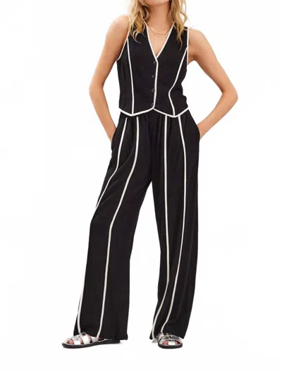 Illa Illa Linen Blend Wide Leg Pants In Black