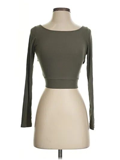 Pre-owned Illa Illa Long Sleeve Top Green Boatneck Tops