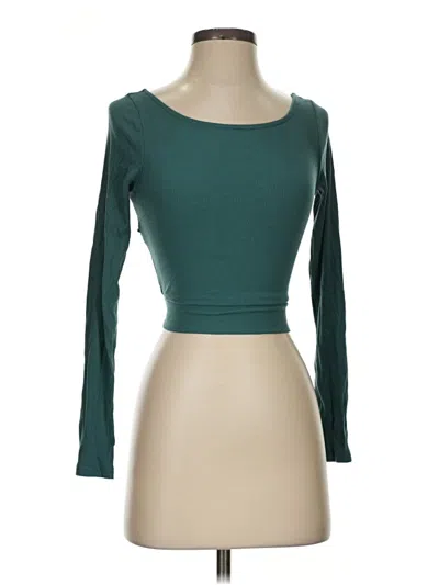 Pre-owned Illa Illa Long Sleeve Top Green Boatneck Tops