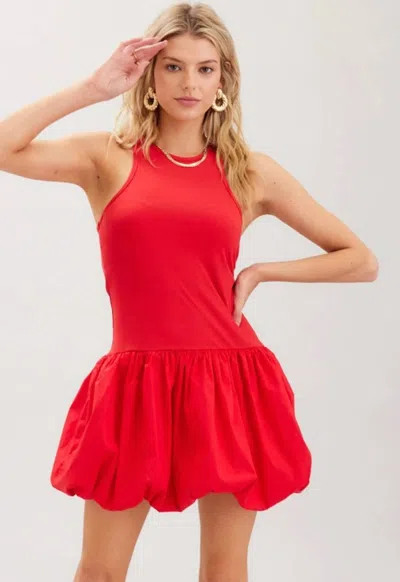 Illa Illa Misty Bubble Hem Mini Dress In Red In Multi