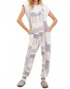 Illa Illa Patch Print Jumpsuit In White Multi In Blue