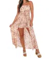ILLA ILLA PRINTED MAXI TOP IN CORAL PINK/MULTI