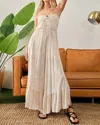 ILLA ILLA SANDY AFTERNOONS PRINTED O-RING WIDE LEG JUMPSUIT IN TAUPE