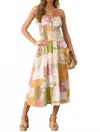 Illa Illa Sanibel Printed Midi Dress In Ivory Patchwork In Multi