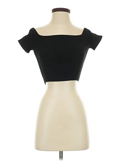 Pre-owned Illa Illa Short Sleeve Top Black Strapless Neckline Tops