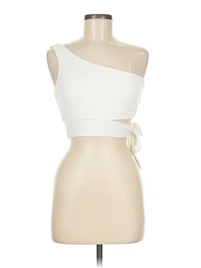 Pre-owned Illa Illa Sleeveless Top Ivory One Shoulder Neckline Tops In White