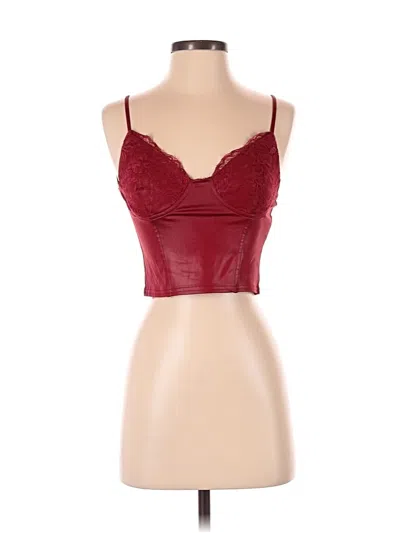 Pre-owned Illa Illa Tank Top Burgundy Sweetheart Neckline Tops
