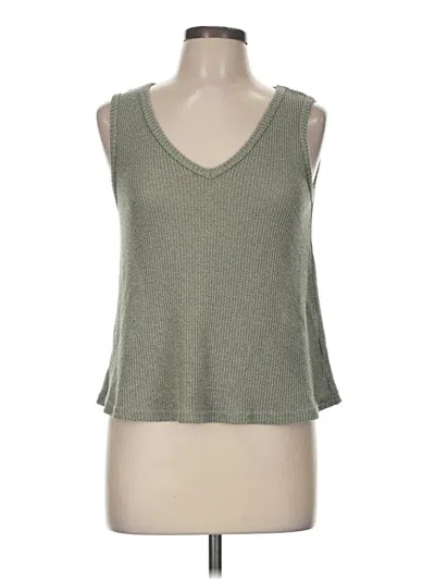 Pre-owned Illa Illa Tank Top Green Plunge Neckline Tops
