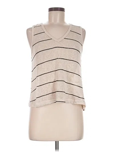 Pre-owned Illa Illa Tank Top Ivory Plunge Neckline Tops