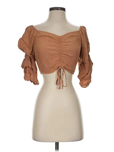 Pre-owned Illa Illa Tube Top Brown Strapless Neckline Tops