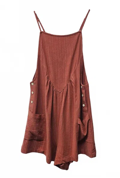 Illa Illa Women's Harvest Stripe Romper In Terra Cotta In Brown