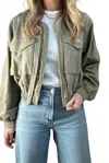 Illa Illa Zip Up Front Pocket Bomber Jacket In Olive In Green