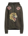 Illegal Club Paris Woman Sweatshirt Khaki Size L Cotton In Beige