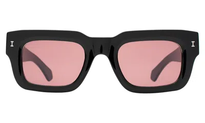 Illesteva 2 Sunglasses In Black / Bordeaux Flat See Through