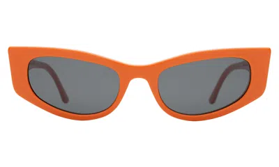 Illesteva Alexa Sunglasses In Aperol / Grey Flat