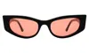 Illesteva Alexa Sunglasses In Black / Guava See Through