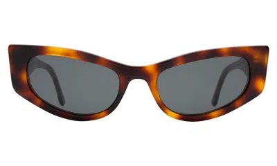 Illesteva Alexa Sunglasses In Havana / Grey Flat