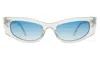 Illesteva Alexa Sunglasses In Silver Blitz / Blue Flat Gradient See Through