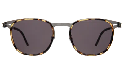Illesteva Astor Titanium Sunglasses In Tortoise/matte Silver / Grey