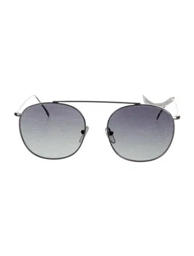 Pre-owned Illesteva Aviator Gradient Sunglasses In Silver