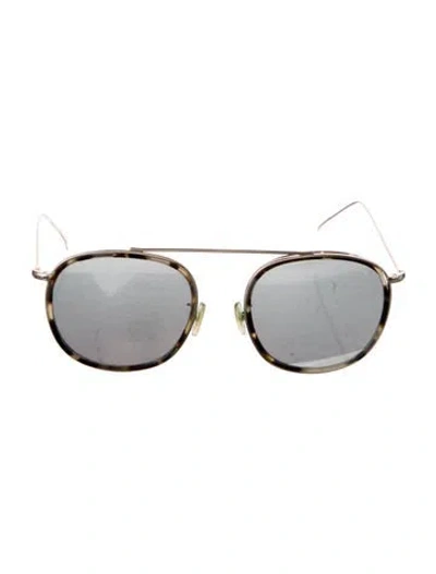 Pre-owned Illesteva Aviator Mirrored Sunglasses In Brown/neutrals