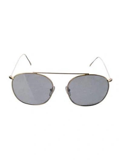 Pre-owned Illesteva Aviator Mirrored Sunglasses In Gold