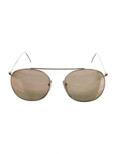 Pre-owned Illesteva Aviator Mirrored Sunglasses In Gold