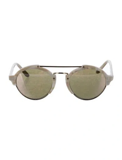 Pre-owned Illesteva Aviator Mirrored Sunglasses In Neutral