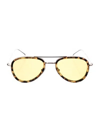 Pre-owned Illesteva Aviator Tinted Sunglasses In Brown