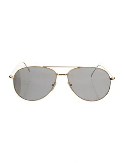 Pre-owned Illesteva Aviator Tinted Sunglasses In Gold