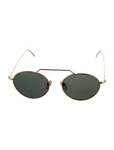 Pre-owned Illesteva Aviator Tinted Sunglasses In Gold