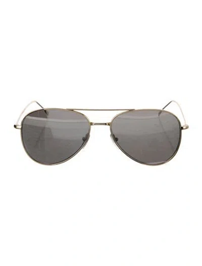 Pre-owned Illesteva Aviator Tinted Sunglasses In Gold