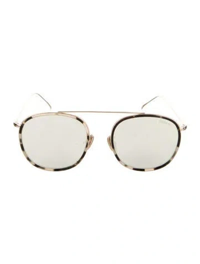 Pre-owned Illesteva Aviator Tinted Sunglasses In Gold