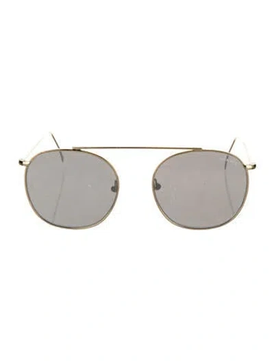 Pre-owned Illesteva Aviator Tinted Sunglasses In Gold