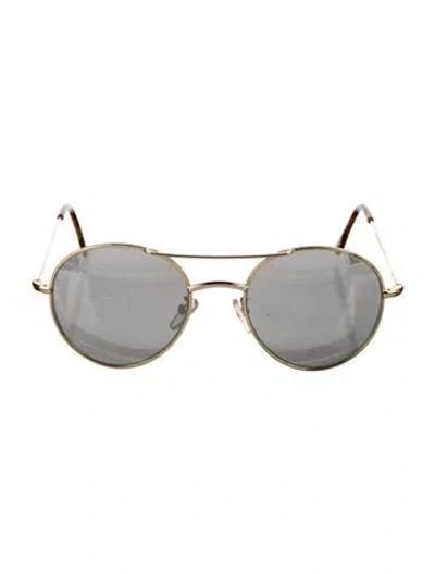 Pre-owned Illesteva Aviator Tinted Sunglasses In Gold