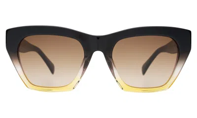 Illesteva Bali Sunglasses In Horizon/black / Brown Gradient