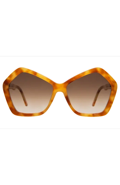 Illesteva Barbra Sunglasses In Amber/brown