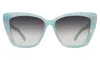 Illesteva Barcelona Sunglasses In Celeste / Grey Flat Gradient