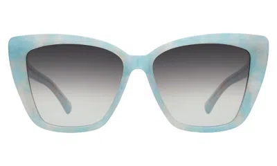 Illesteva Barcelona Sunglasses In Celeste / Grey Flat Gradient