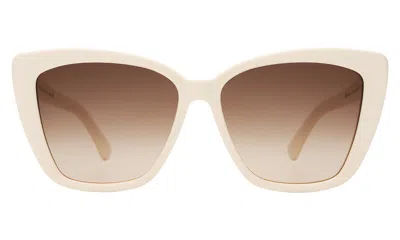 Illesteva Barcelona Sunglasses In Cream / Brown Flat Gradient