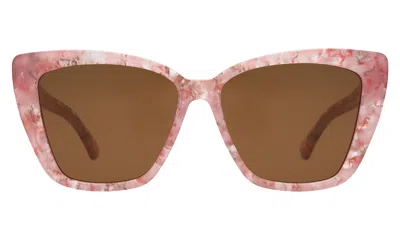 Illesteva Barcelona Sunglasses In Rose Quartz / Brown Flat
