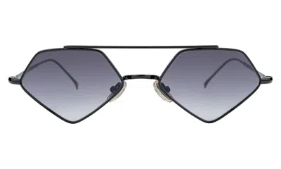 Illesteva Bayley Sunglasses In Black / Grey Flat Gradient