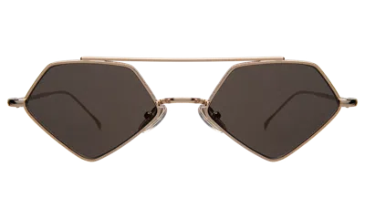 Illesteva Bayley Sunglasses In Gold / Grey Flat