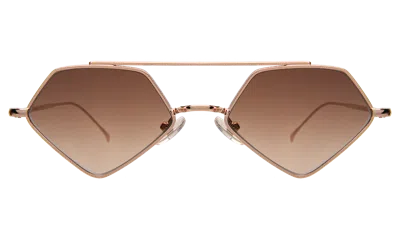 Illesteva Bayley Sunglasses In Rose Gold / Brown Flat Gradient