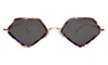 Illesteva Beak Ace 53 Sunglasses In Berry Tortoise/gold / Grey Flat
