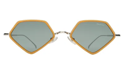 Illesteva Beak Ace 53 Sunglasses In Honey/silver / Olive Flat