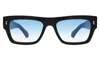 Illesteva Belluna Sunglasses In Black / Blue Flat Gradient See Through
