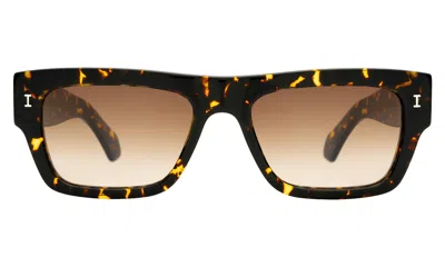 Illesteva Belluna Sunglasses In Flame / Brown Flat Gradient