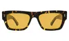 Illesteva Belluna Sunglasses In Flame / Honey Flat See Through